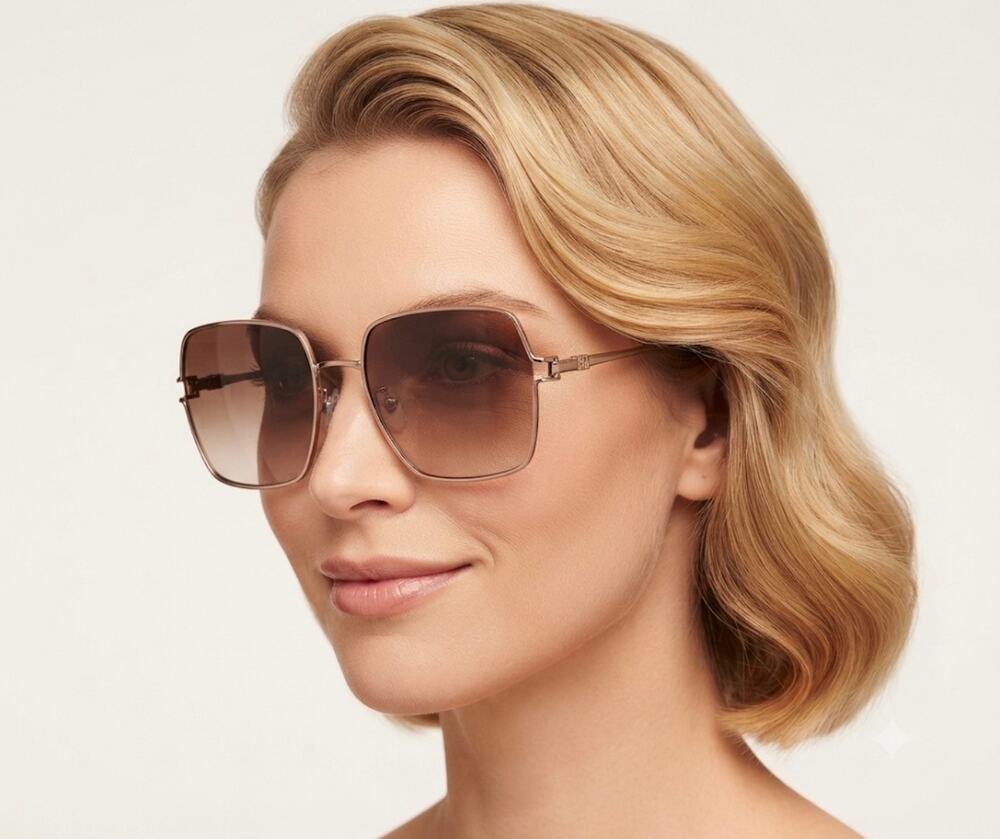 New Escada Women's Polarized Rose Gold Square Sunglasses